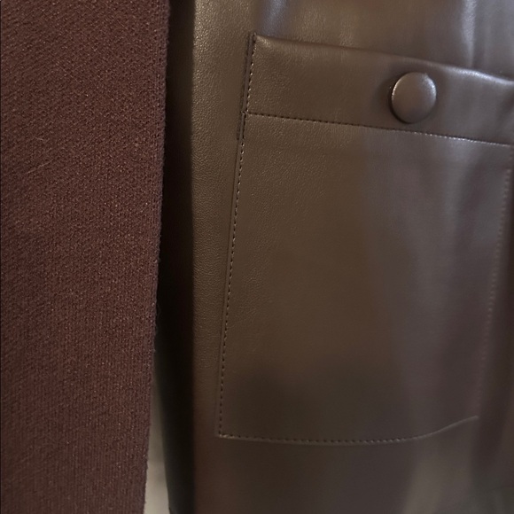 Sioni Chocolate Brown Leather Jacket/sweater - Picture 2 of 6